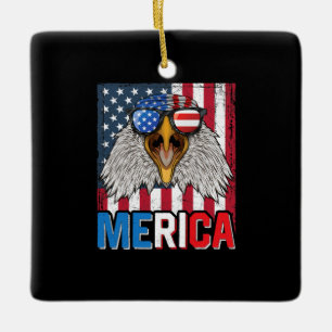 Bald Eagle Merica, 4 juli Keramisch Ornament
