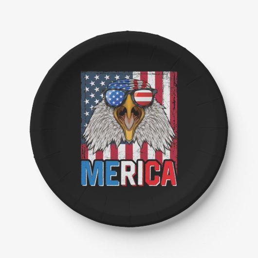 Bald Eagle Merica, 4 juli Papieren Bordje (Voorkant)