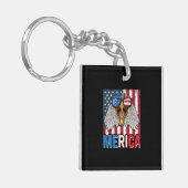 Bald Eagle Merica, 4 juli Sleutelhanger (Voorkant Links)