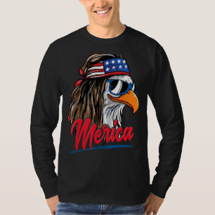 Bald Eagle Merica American Flag Happy 4 juli T-shirt