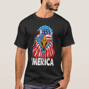 Bald Eagle Merica American Flag Happy 4 juli T-shirt