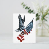 Bald Eagle met Amerikaanse vlag Briefkaart (Staand voorkant)