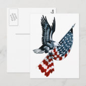 Bald Eagle met Amerikaanse vlag Briefkaart (Voorkant / Achterkant)