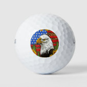 Bald eagle met Amerikaanse vlag Golfballen (Voorkant)