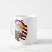 Bald Eagle met Amerikaanse vlag Patriottische Mok (Voorkant links)