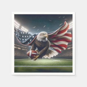 Bald Eagle met een Amerikaans Football Servet