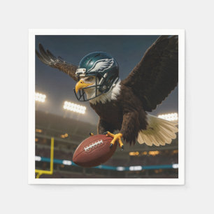 Bald Eagle met Footballs uitrusting in het stadion Servet