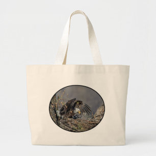 Bald Eagle met haar baby Grote Tote Bag