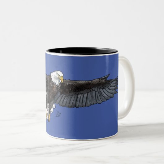 Bald Eagle met Wings Spread Coffee Mok (Voorkant rechts)