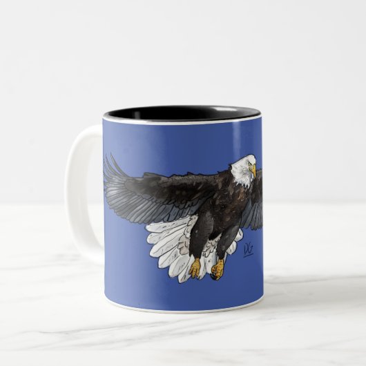 Bald Eagle met Wings Spread Coffee Mok (Voorkant links)