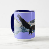 Bald Eagle & Mountains Wildlife Thee of Koffie Cup Mok (Voorkant links)