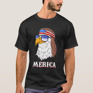 Bald Eagle Mullet Merica, 4 juli patriottisch T-shirt