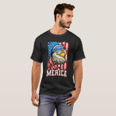 Bald Eagle Mullet Merica American Flag 4th Of Jul T-shirt (Voorkant volledig)