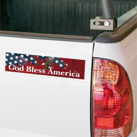 Bald Eagle on American Flag Abstract Bumpersticker (Op Truck)