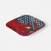 Bald Eagle on American Flag Abstract Papieren Bordje (Gebogen)