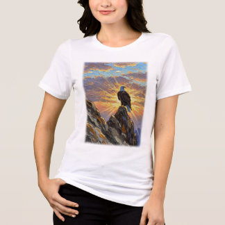 Bald Eagle on Mountain Peak at Sunrise – Patriotic Tri-Blend Shirt