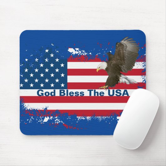 Bald Eagle on USA FlagMousepad Muismat (Met muis)