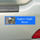 Bald Eagle ondersteunt Single Moms! Bumpersticker (Op auto)