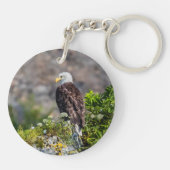 Bald Eagle op de rots Sleutelhanger (Achterkant)