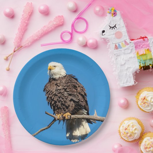 Bald Eagle op een boomtak Papieren Bordje (Feest)