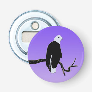 Bald Eagle op zonsondergang - Originele Wilde Kuns Button Flesopener