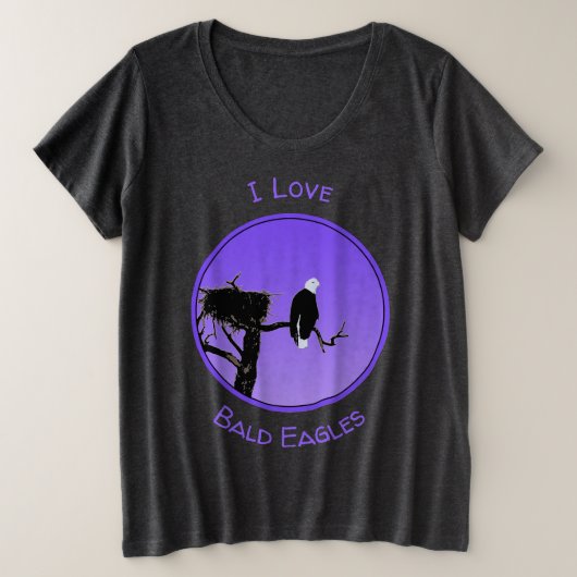 Bald Eagle op zonsondergang - Originele Wilde Kuns Grote Maat T-shirt (Design voorkant)