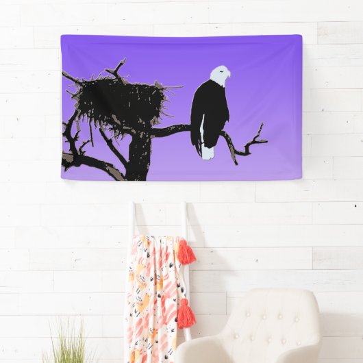 Bald Eagle op zonsondergang - Originele Wilde Kuns Spandoek (Insitu)