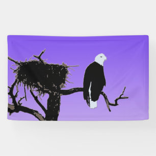Bald Eagle op zonsondergang - Originele Wilde Kuns Spandoek
