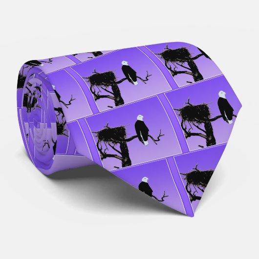 Bald Eagle op zonsondergang - Originele Wilde Kuns Stropdas (Opgerold)