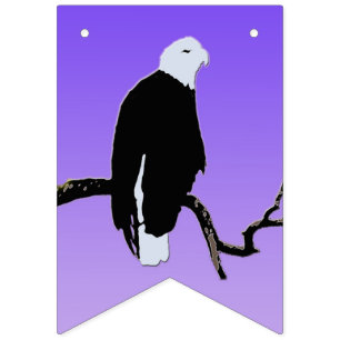 Bald Eagle op zonsondergang - Originele Wilde Kuns Vlaggetjes