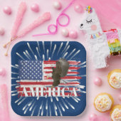 Bald Eagle over Amerikaanse vlag Papieren Bordje (Feest)