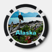 Bald Eagle over de kust van Alaska Poker Chips (Achterkant)