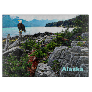 Bald Eagle over de kust van Alaska Snijplank
