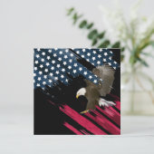 Bald Eagle over vlag Kaart (Staand voorkant)