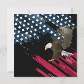 Bald Eagle over vlag Kaart (Voorkant)