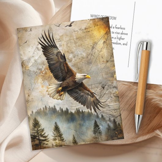 Bald Eagle Pine Forest Natuur Wildlife Briefkaart
