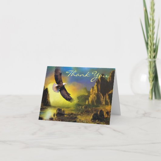 Bald Eagle Pittoresque Paysage Mariage Merci (Devant)