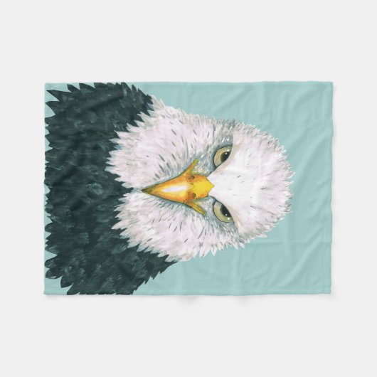 Bald Eagle Portrait Fleece Deken (Voorkant (Horizontaal))