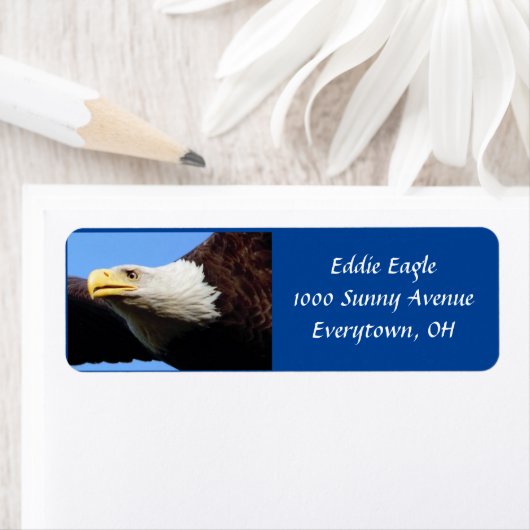 Bald Eagle Profiellabel Etiket (Insitu)