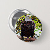 Bald Eagle Ronde Button 5,7 Cm (Voorkant /achterkant)