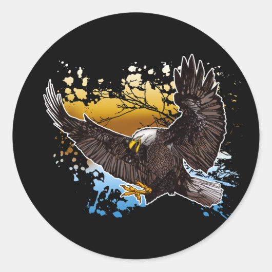 Bald Eagle Ronde Sticker (Voorkant)