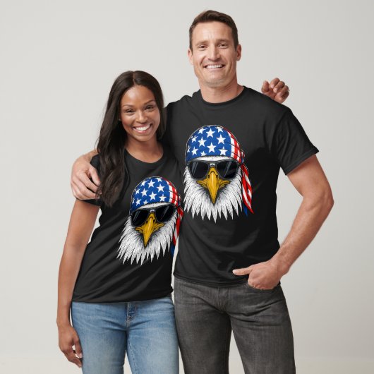 Bald Eagle Rood Wit en Blauw Onafhankelijkheidsdag T-shirt (Unisex)