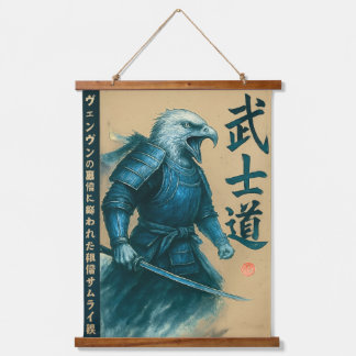 Bald Eagle Samurai Warrior - Japanse inktstijl Hangend Wandkleed