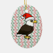 Bald Eagle Santa Keramisch Ornament (Achterkant)