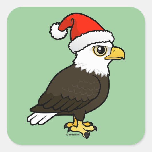 Bald Eagle Santa Vierkante Sticker (Voorkant)