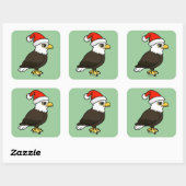 Bald Eagle Santa Vierkante Sticker (Vel)