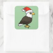 Bald Eagle Santa Vierkante Sticker (Tas)