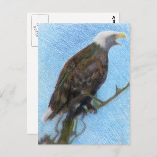 Bald Eagle Screaming in a Tree Briefkaart (Voorkant / Achterkant)