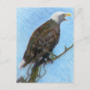 Bald Eagle Screaming in a Tree Briefkaart