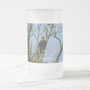 Bald Eagle Smile Frosted Glass Mok